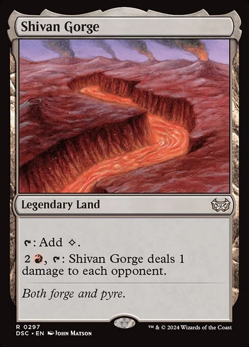 Shivan Gorge, carta Magic di tipo Legendary Land illustrata da John Matson