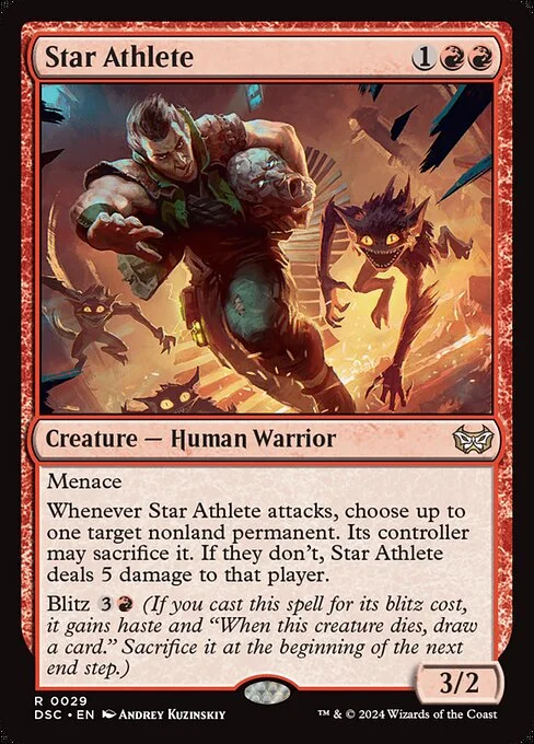 Star Athlete, carta Magic di tipo Creature — Human Warrior illustrata da Andrey Kuzinskiy