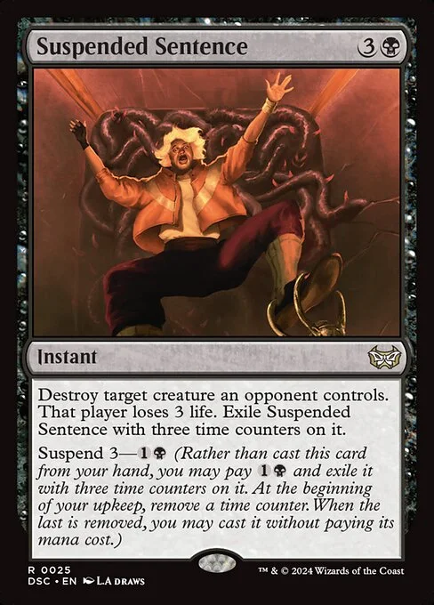 Suspended Sentence, carta Magic di tipo Instant illustrata da L.A. Draws