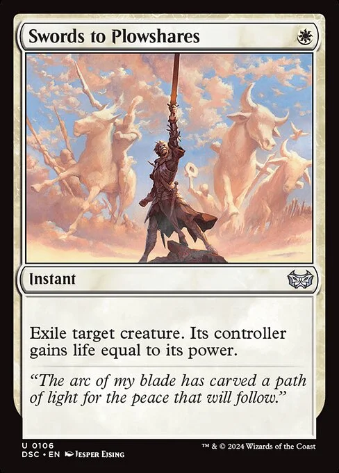 Swords to Plowshares, carta Magic di tipo Instant illustrata da Jesper Ejsing