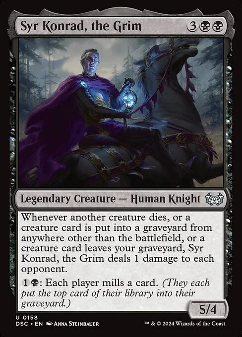 Syr Konrad, the Grim, carta Magic di tipo Legendary Creature — Human Knight illustrata da Anna Steinbauer