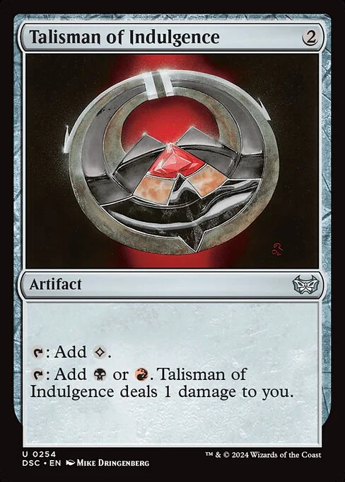 Talisman of Indulgence, carta Magic di tipo Artifact illustrata da Mike Dringenberg