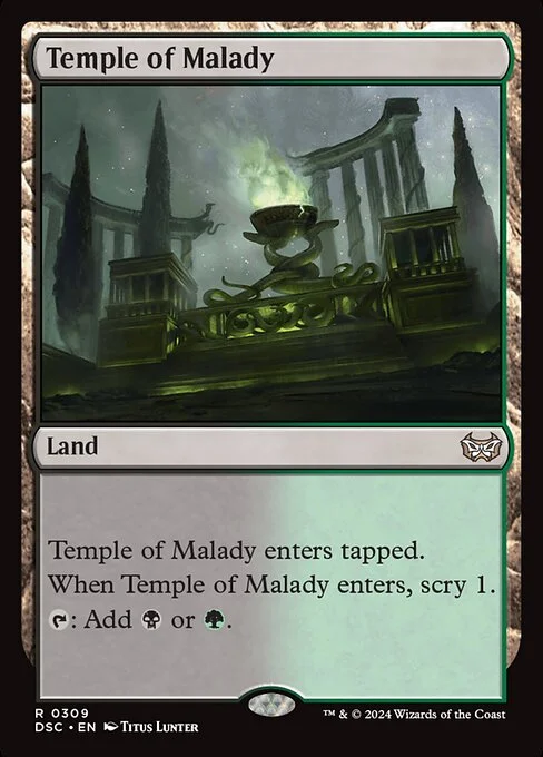 Temple of Malady, carta Magic di tipo Land illustrata da Titus Lunter