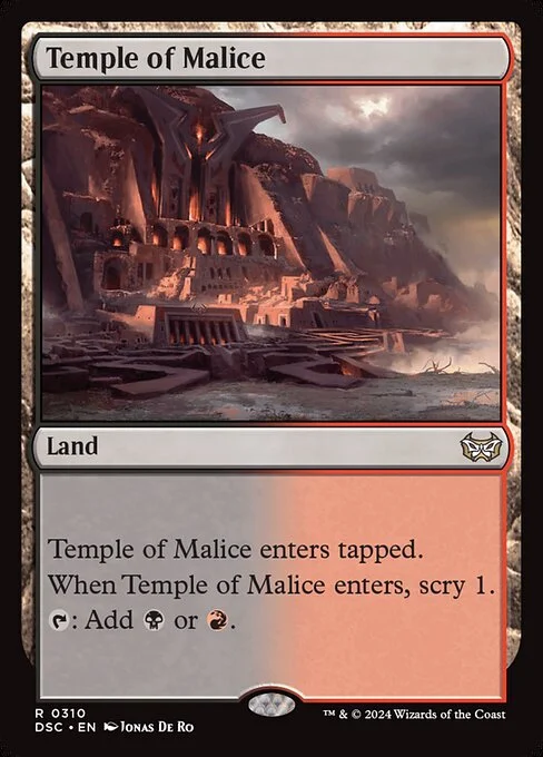 Temple of Malice, carta Magic di tipo Land illustrata da Jonas De Ro