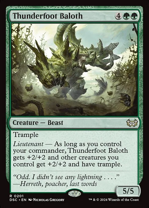Thunderfoot Baloth, carta Magic di tipo Creature — Beast illustrata da Nicholas Gregory