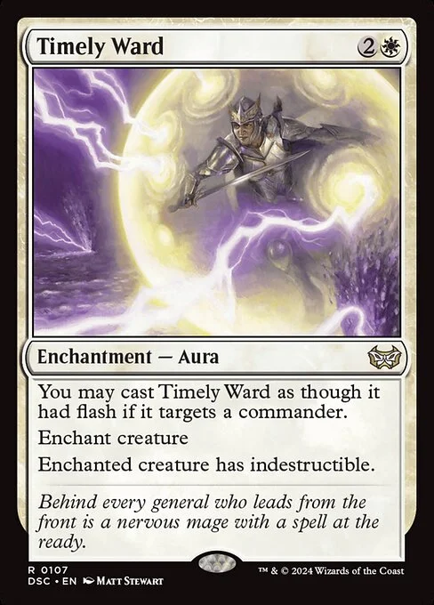 Timely Ward, carta Magic di tipo Enchantment — Aura illustrata da Matt Stewart