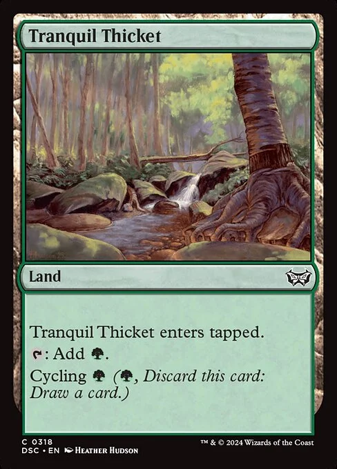 Tranquil Thicket, carta Magic di tipo Land illustrata da Heather Hudson