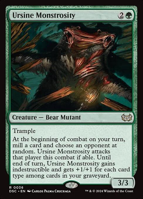 Ursine Monstrosity, carta Magic di tipo Creature — Bear Mutant illustrata da Carlos Palma Cruchaga