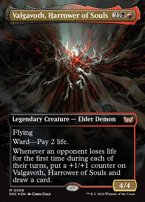 Valgavoth, Harrower of Souls, carta Magic di tipo Legendary Creature — Elder Demon illustrata da Chris Cold