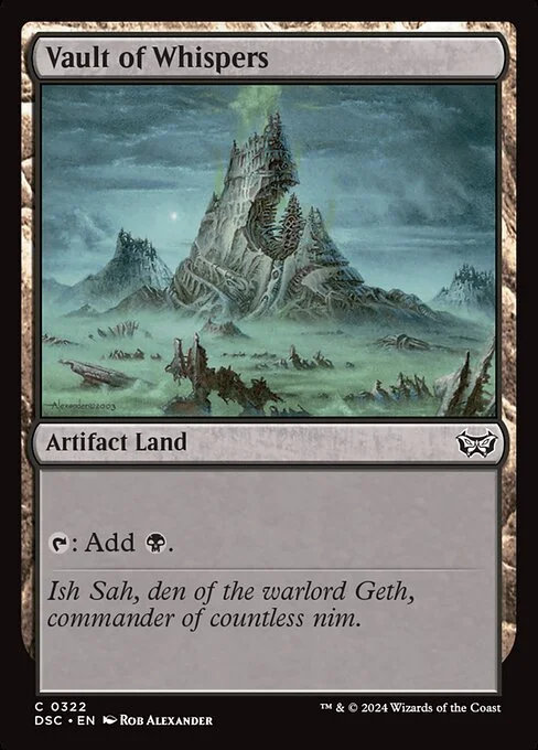 Vault of Whispers, carta Magic di tipo Artifact Land illustrata da Rob Alexander