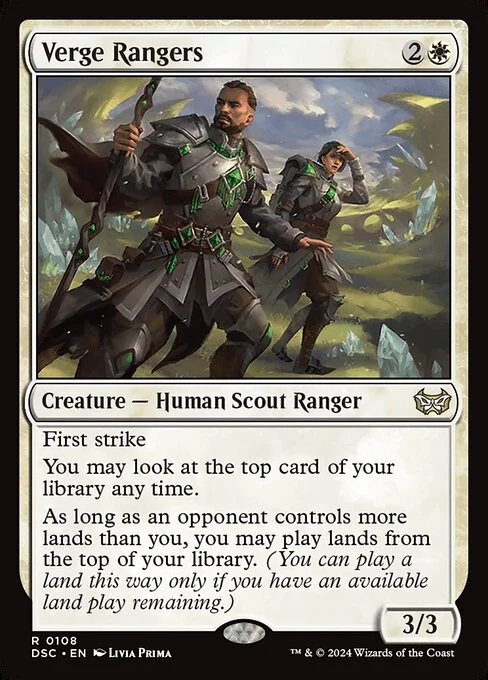 Verge Rangers, carta Magic di tipo Creature — Human Scout Ranger illustrata da Livia Prima