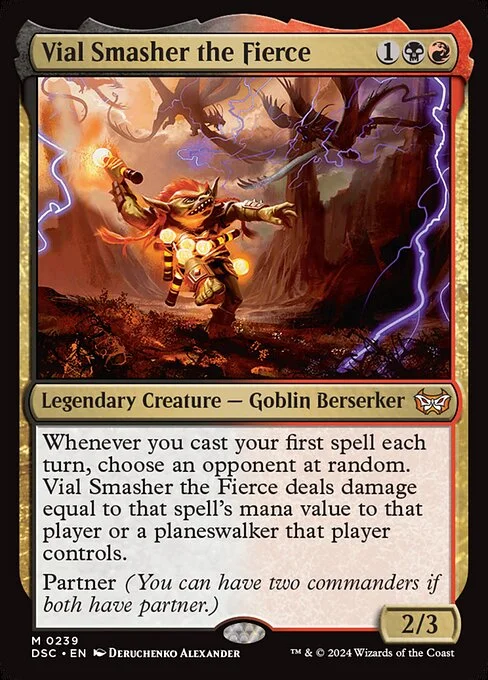 Vial Smasher the Fierce, carta Magic di tipo Legendary Creature — Goblin Berserker illustrata da Deruchenko Alexander
