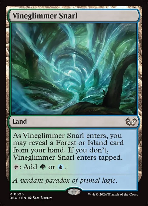 Vineglimmer Snarl, carta Magic di tipo Land illustrata da Sam Burley