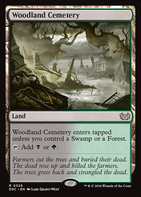 Woodland Cemetery, carta Magic di tipo Land illustrata da Lars Grant-West