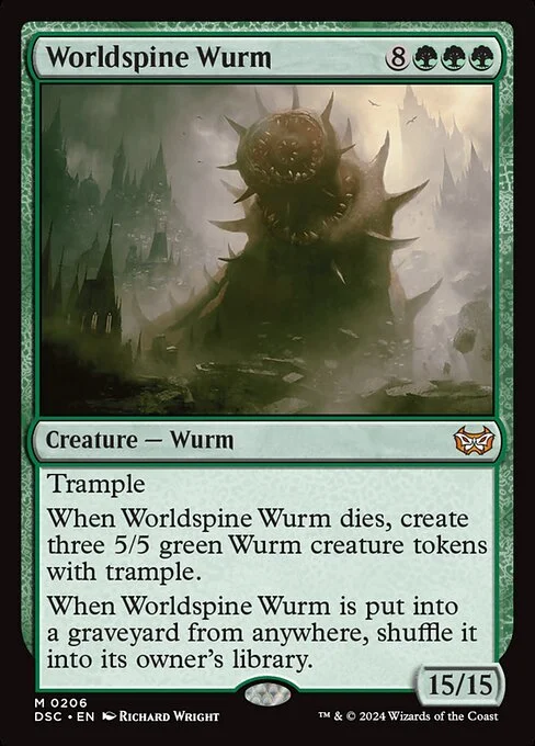 Worldspine Wurm, carta Magic di tipo Creature — Wurm illustrata da Richard Wright