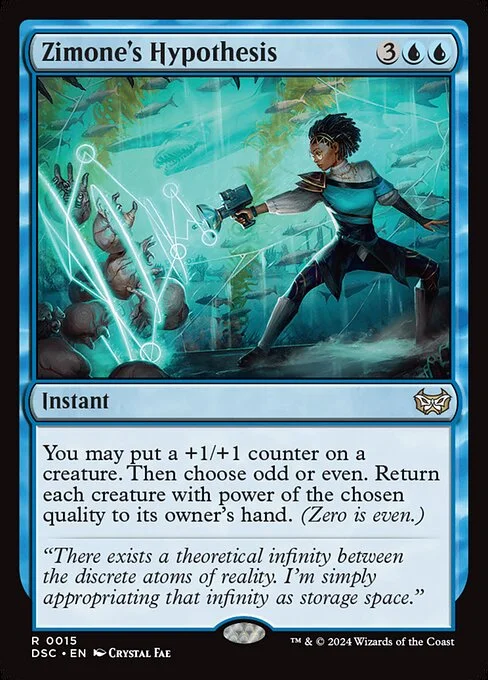 Zimone's Hypothesis, carta Magic di tipo Instant illustrata da Crystal Fae