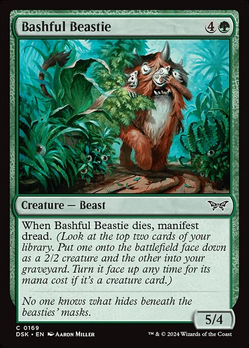 Bashful Beastie, carta Magic di tipo Creature — Beast illustrata da Aaron Miller