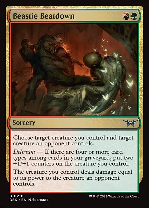 Beastie Beatdown, carta Magic di tipo Sorcery illustrata da Inkognit