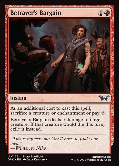 Betrayer's Bargain, carta Magic di tipo Instant illustrata da Billy Christian