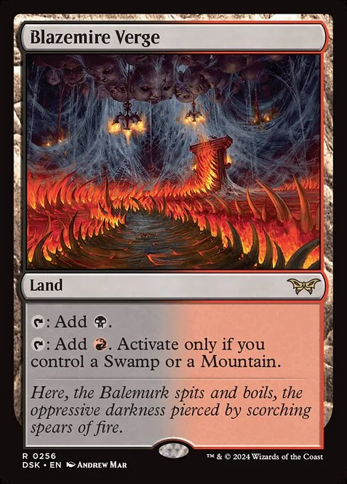 Blazemire Verge, carta Magic di tipo Land illustrata da Andrew Mar
