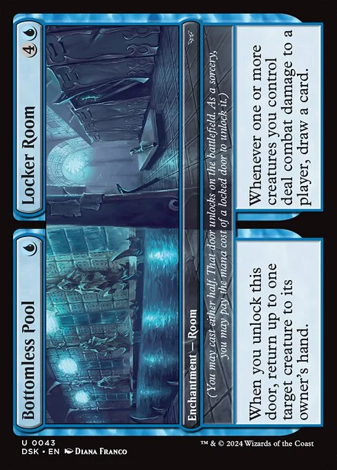 Bottomless Pool // Locker Room, carta Magic di tipo Enchantment — Room // Enchantment — Room illustrata da Diana Franco