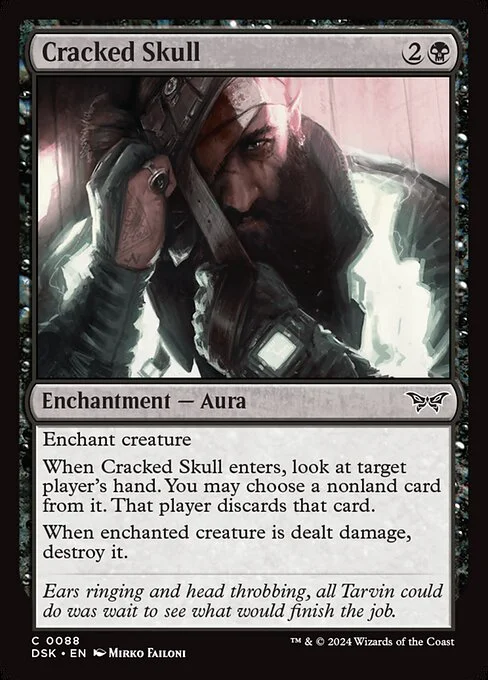 Cracked Skull, carta Magic di tipo Enchantment — Aura illustrata da Mirko Failoni