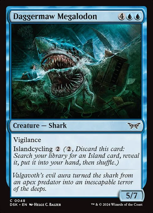 Daggermaw Megalodon, carta Magic di tipo Creature — Shark illustrata da Helge C. Balzer