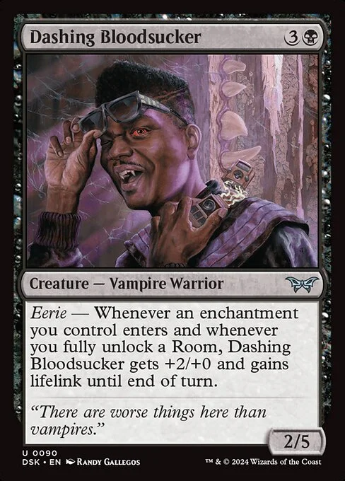 Dashing Bloodsucker, carta Magic di tipo Creature — Vampire Warrior illustrata da Randy Gallegos