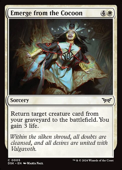 Emerge from the Cocoon, carta Magic di tipo Sorcery illustrata da Marta Nael