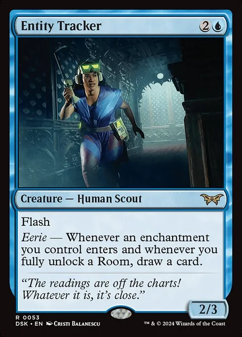 Entity Tracker, carta Magic di tipo Creature — Human Scout illustrata da Cristi Balanescu