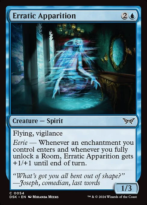 Erratic Apparition, carta Magic di tipo Creature — Spirit illustrata da Miranda Meeks