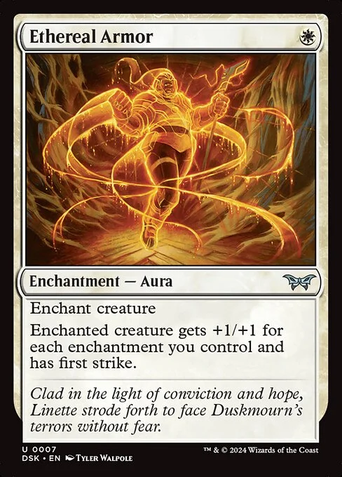 Ethereal Armor, carta Magic di tipo Enchantment — Aura illustrata da Tyler Walpole