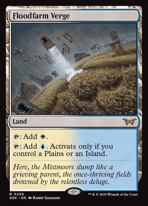 Floodfarm Verge, carta Magic di tipo Land illustrata da Randy Gallegos