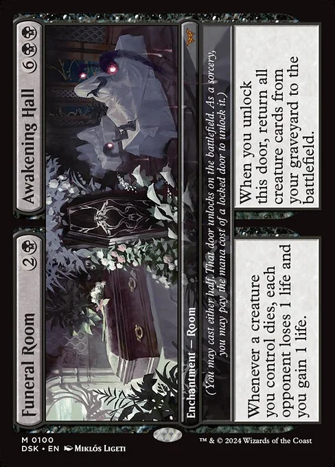 Funeral Room // Awakening Hall, carta Magic di tipo Enchantment — Room // Enchantment — Room illustrata da Miklós Ligeti