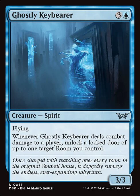 Ghostly Keybearer, carta Magic di tipo Creature — Spirit illustrata da Marco Gorlei