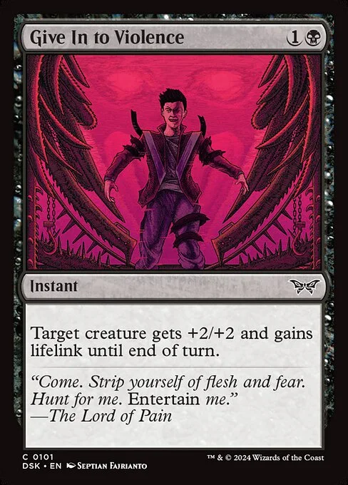 Give In to Violence, carta Magic di tipo Instant illustrata da Septian Fajrianto
