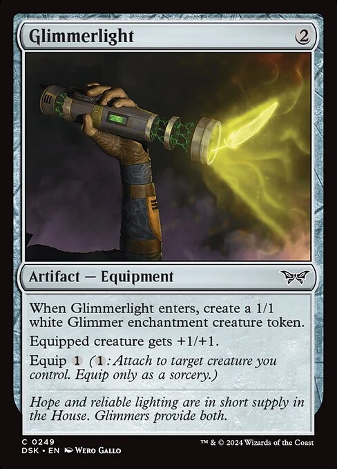 Glimmerlight, carta Magic di tipo Artifact — Equipment illustrata da Wero Gallo