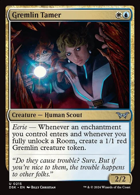 Gremlin Tamer, carta Magic di tipo Creature — Human Scout illustrata da Billy Christian
