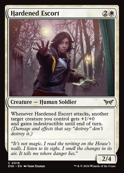 Hardened Escort, carta Magic di tipo Creature — Human Soldier illustrata da John Stanko