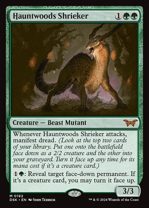 Hauntwoods Shrieker, carta Magic di tipo Creature — Beast Mutant illustrata da John Tedrick