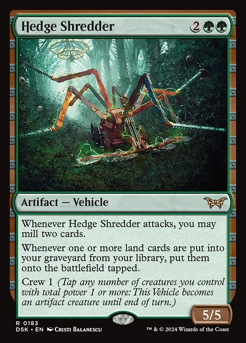 Hedge Shredder, carta Magic di tipo Artifact — Vehicle illustrata da Cristi Balanescu