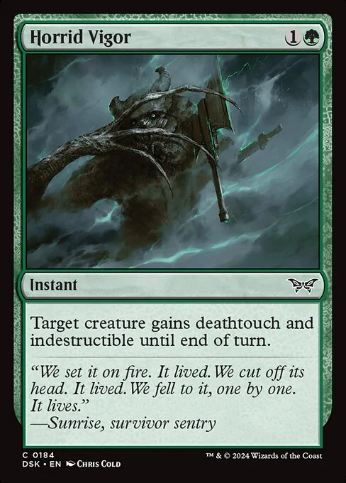 Horrid Vigor, carta Magic di tipo Instant illustrata da Chris Cold