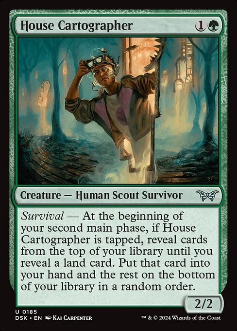 House Cartographer, carta Magic di tipo Creature — Human Scout Survivor illustrata da Kai Carpenter