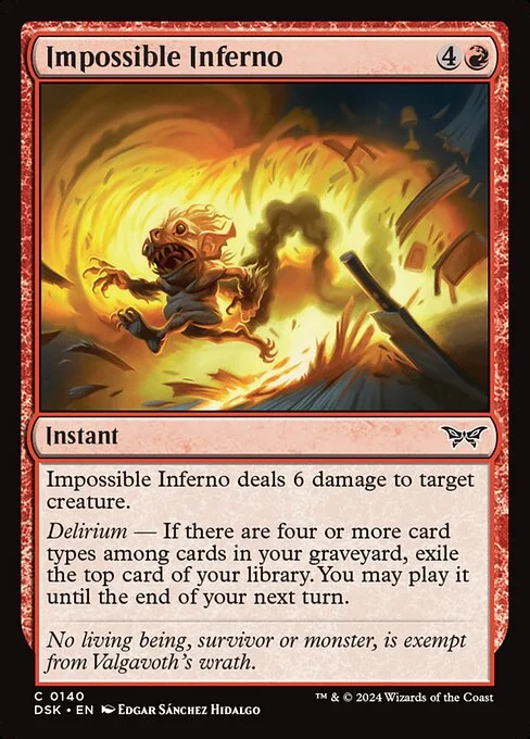 Impossible Inferno, carta Magic di tipo Instant illustrata da Edgar Sánchez Hidalgo
