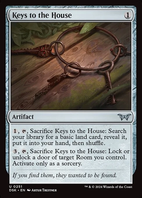 Keys to the House, carta Magic di tipo Artifact illustrata da Artur Treffner