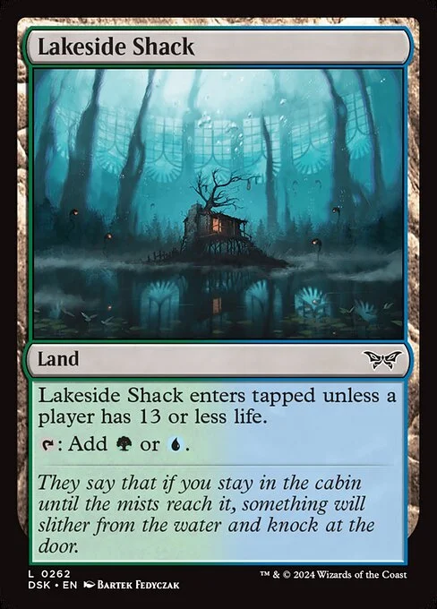 Lakeside Shack, carta Magic di tipo Land illustrata da Bartek Fedyczak