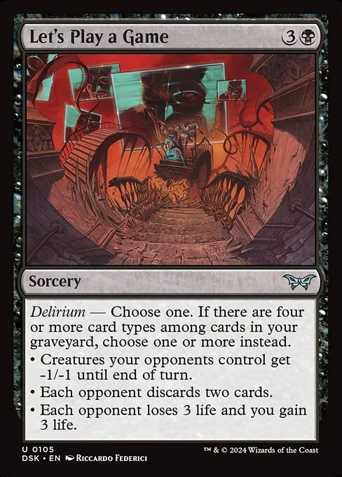 Let's Play a Game, carta Magic di tipo Sorcery illustrata da Riccardo Federici