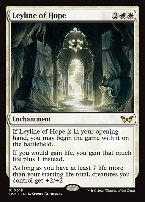 Leyline of Hope, carta Magic di tipo Enchantment illustrata da Sergey Glushakov