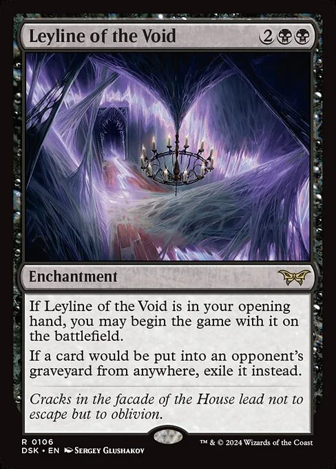 Leyline of the Void, carta Magic di tipo Enchantment illustrata da Sergey Glushakov
