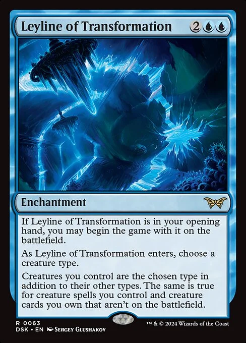 Leyline of Transformation, carta Magic di tipo Enchantment illustrata da Sergey Glushakov